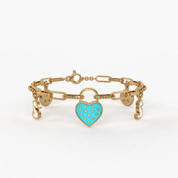 Sweetheart Charm Lock Story Bracelet