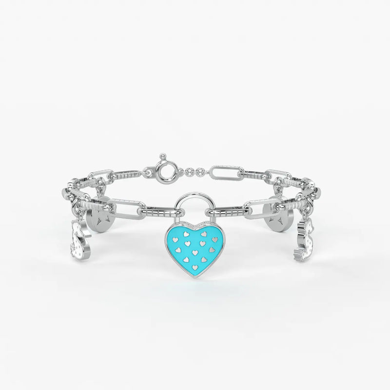 Sweetheart Charm Lock Story Bracelet