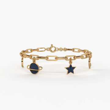 Cosmic Orbit Star Charm Bracelet