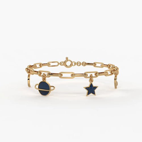 Cosmic Orbit Star Charm Bracelet