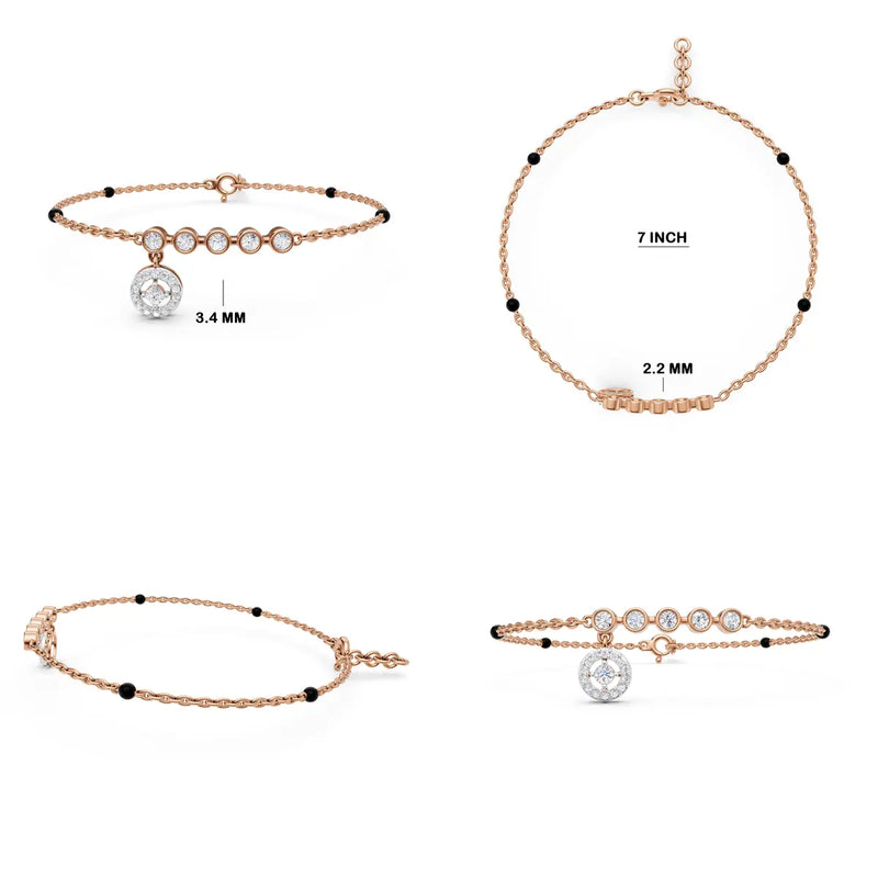 Halo Charm Mangalsutra Bracelet