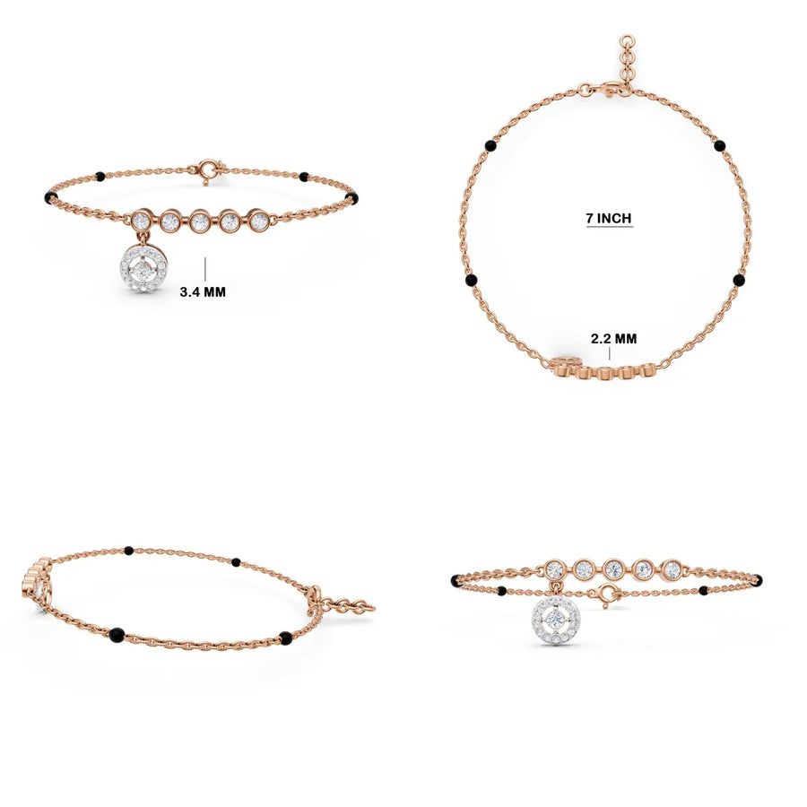 Halo Charm Mangalsutra Bracelet