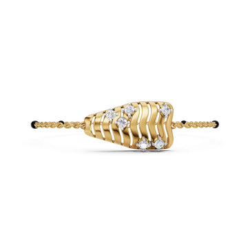 Ribbed Wave Mangalsutra Bracelet