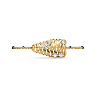 Ribbed Wave Mangalsutra Bracelet