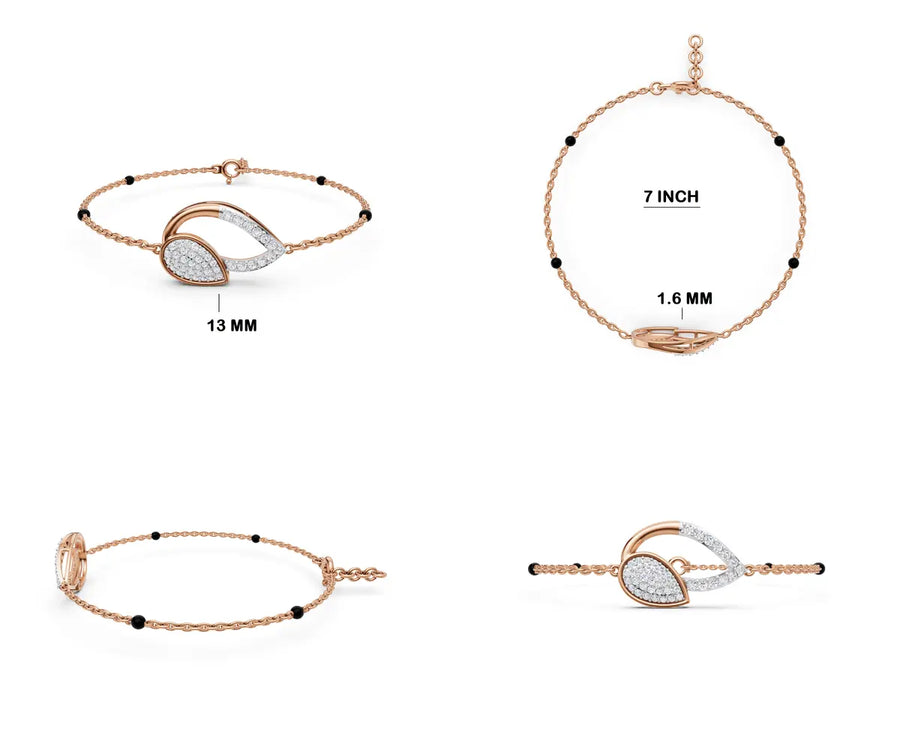 Petal Contour Mangalsutra Bracelet