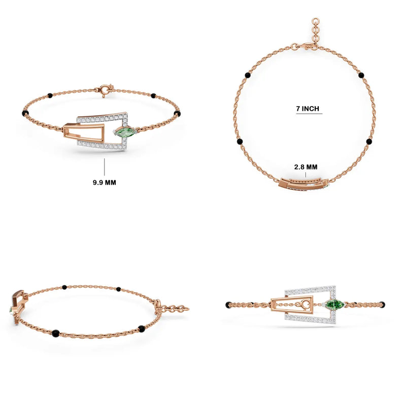 Trapezoid Loop Mangalsutra Bracelet