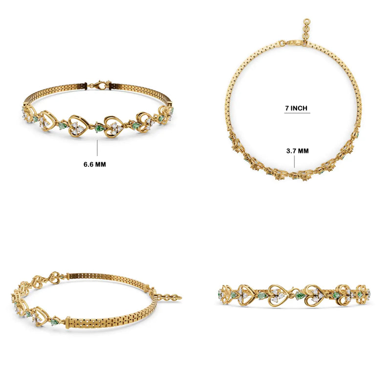 Heartwood Diamond Link Bracelet