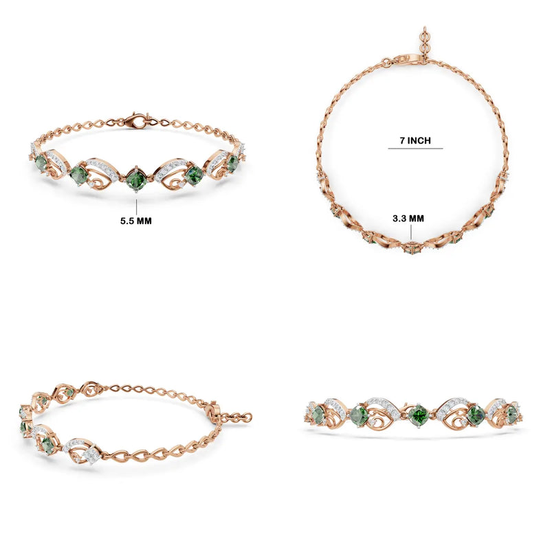 Vivante Scroll Diamond Link Bracelet