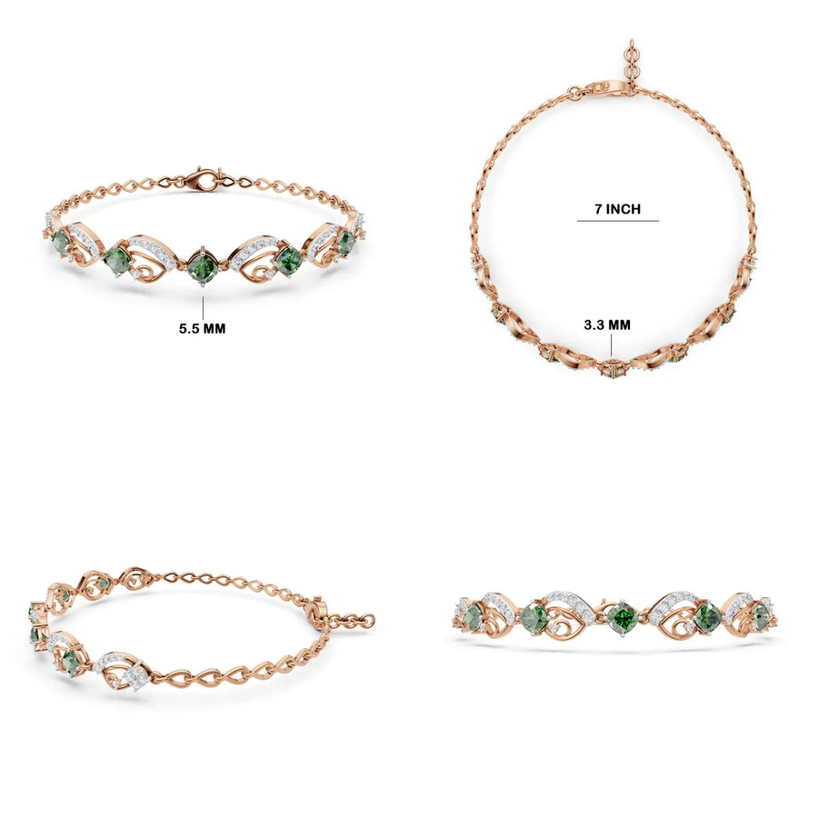 Vivante Scroll Diamond Link Bracelet