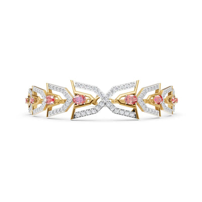 Arboreal Crest Geometric Diamond Link Bracelet