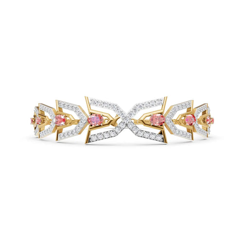 Arboreal Crest Geometric Diamond Link Bracelet