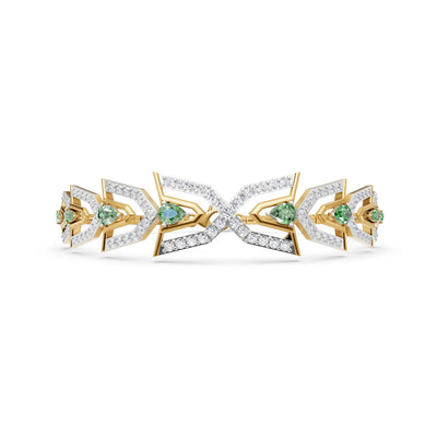 Verdant Canopy Sculptural Diamond Link Bracelet