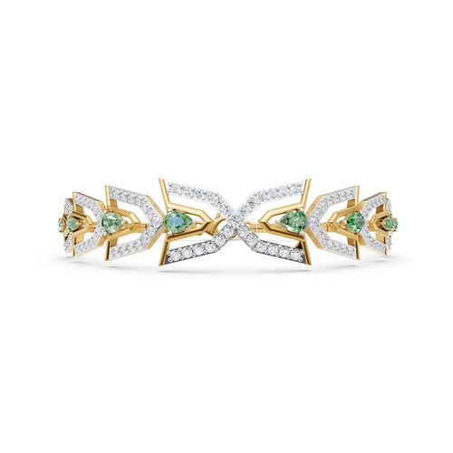 Verdant Canopy Sculptural Diamond Link Bracelet
