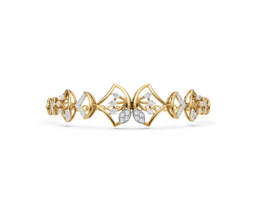 Lotus Canopy Diamond Link Bracelet