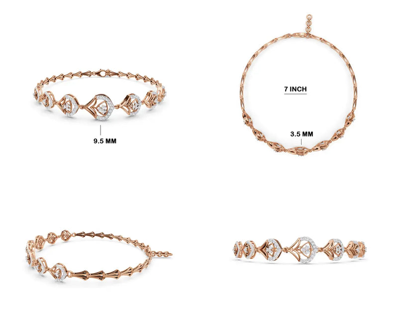 Imperial Petal Diamond Link Bracelet