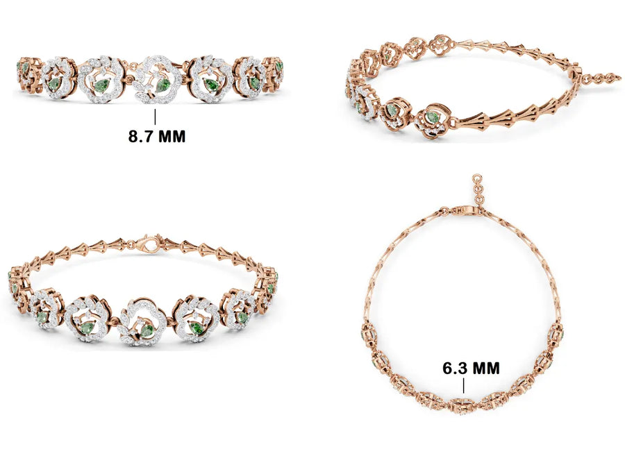 Crestline Swirl Diamond Link Bracelet