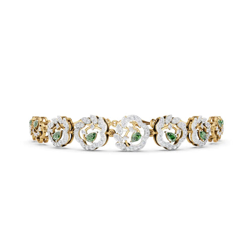 Crestline Swirl Diamond Link Bracelet
