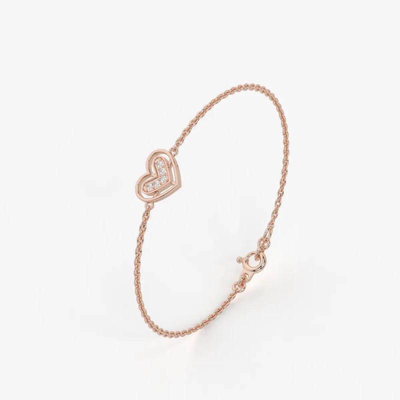 VivaVow Round Diamond Heartline Bracelet