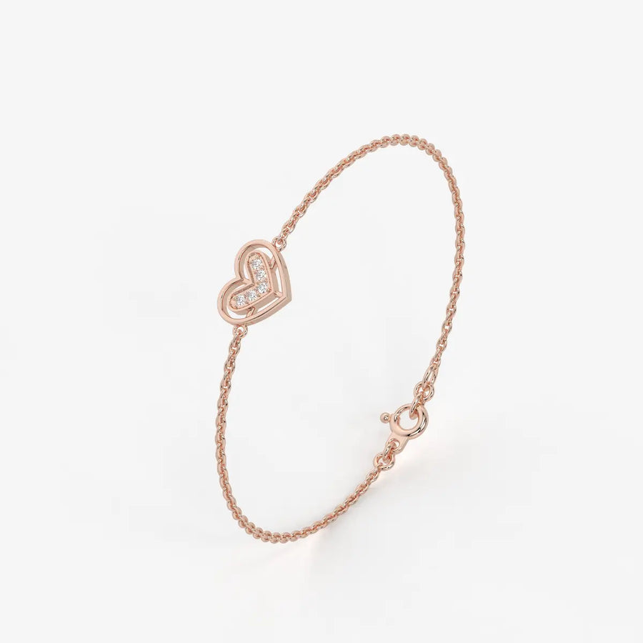 VivaVow Round Diamond Heartline Bracelet
