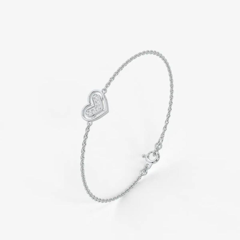 VivaVow Round Diamond Heartline Bracelet