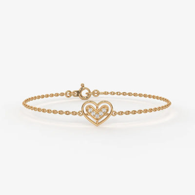 VivaVow Round Diamond Heartline Bracelet