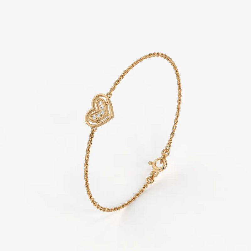 VivaVow Round Diamond Heartline Bracelet