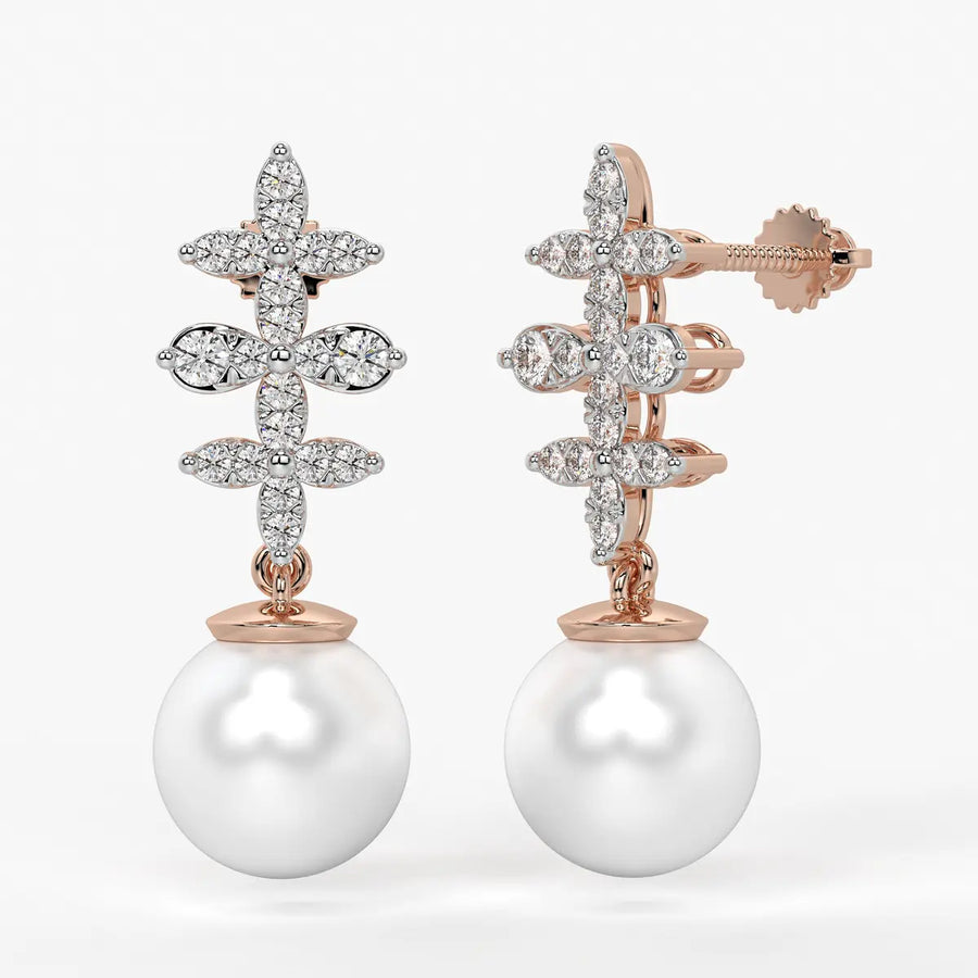 Floral Cross Drop Earrings
