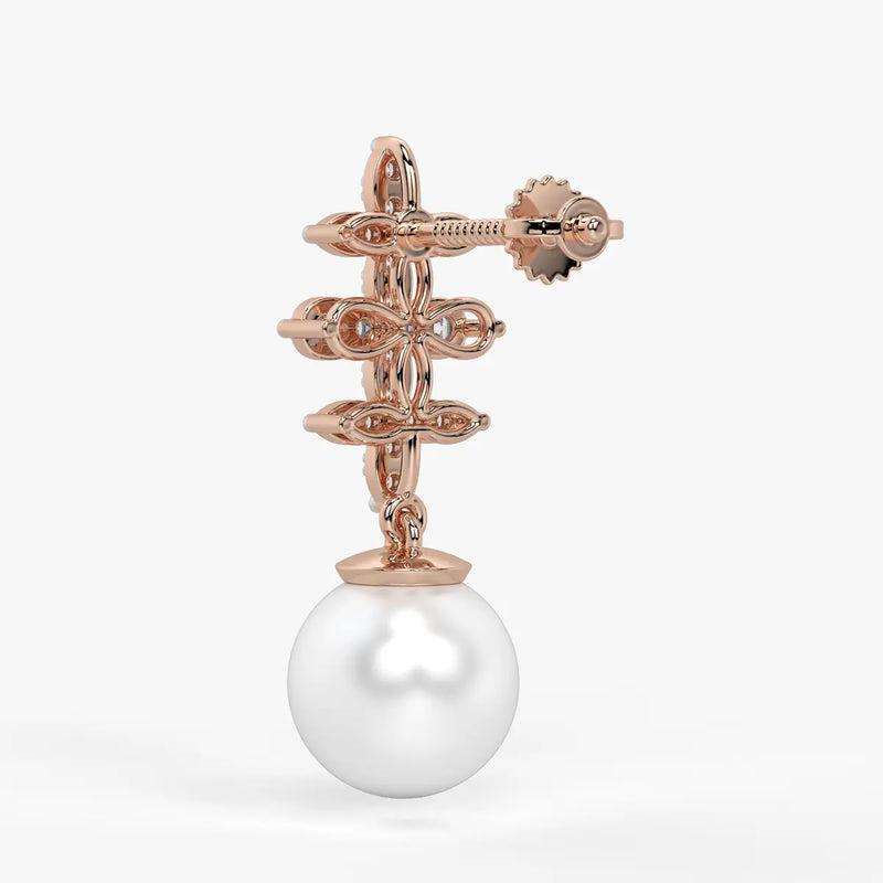 Floral Cross Drop Earrings