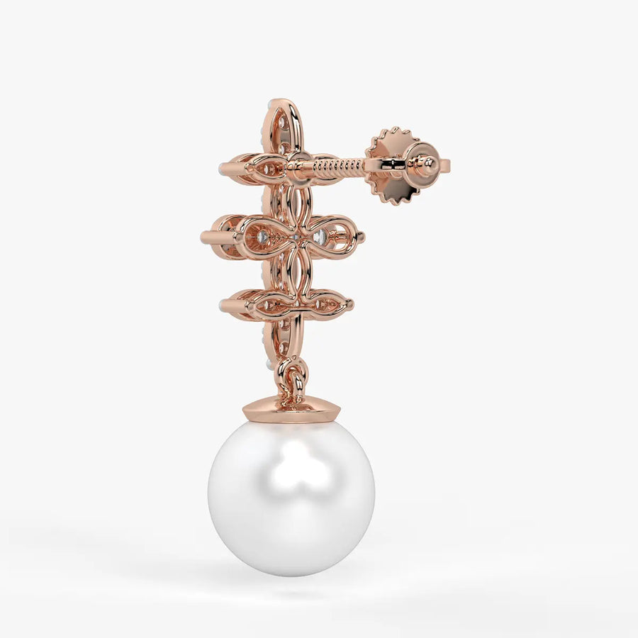 Floral Cross Drop Earrings