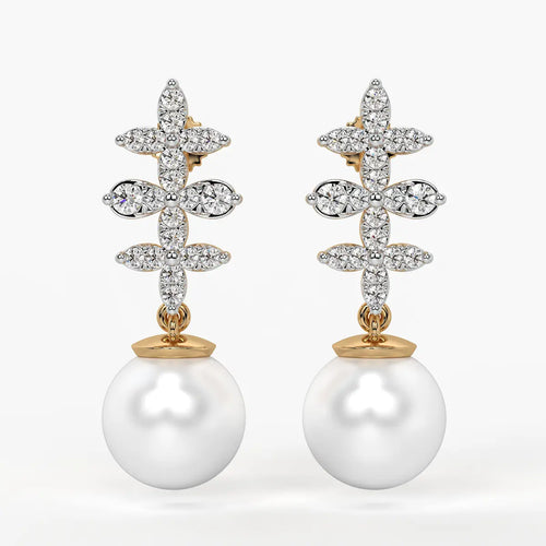 Floral Cross Drop Earrings