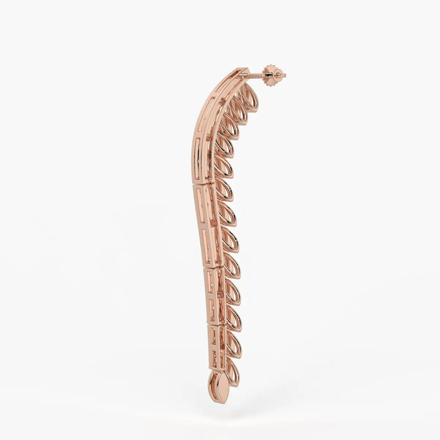 Feather Curve Drop Earrings