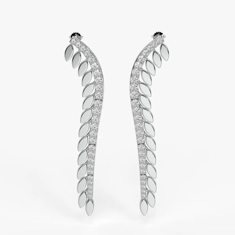 Feather Curve Drop Earrings