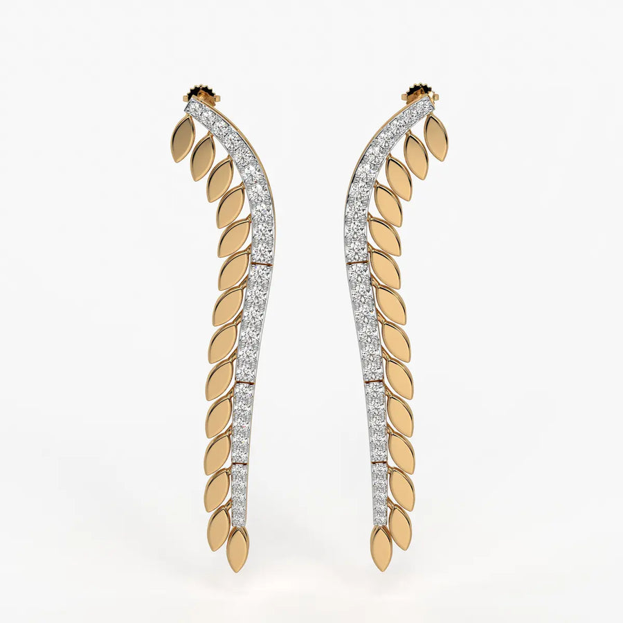 Feather Curve Drop Earrings