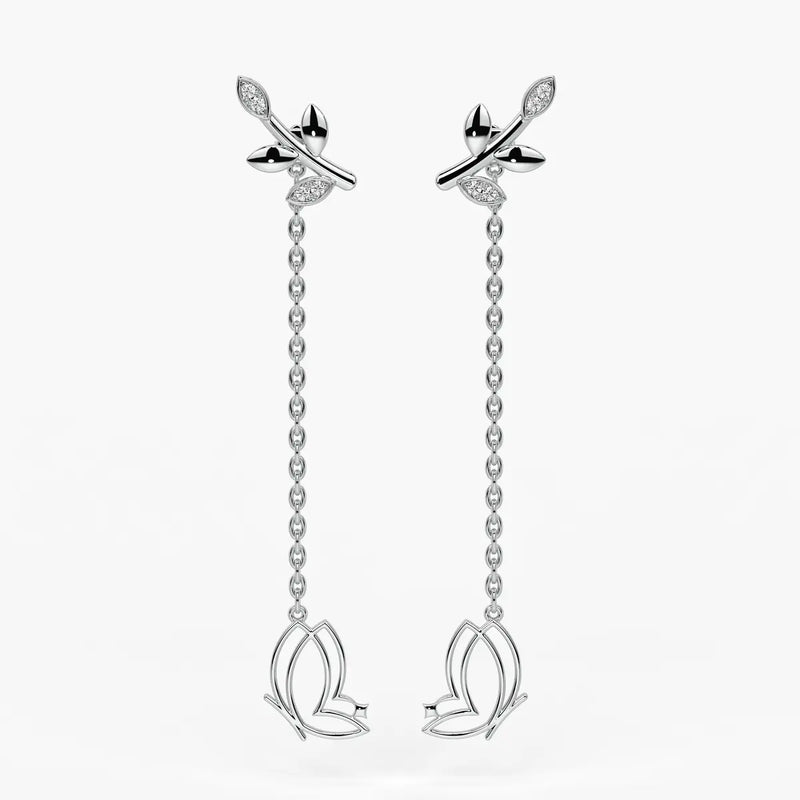 Fluttering Vine Drop Earrings