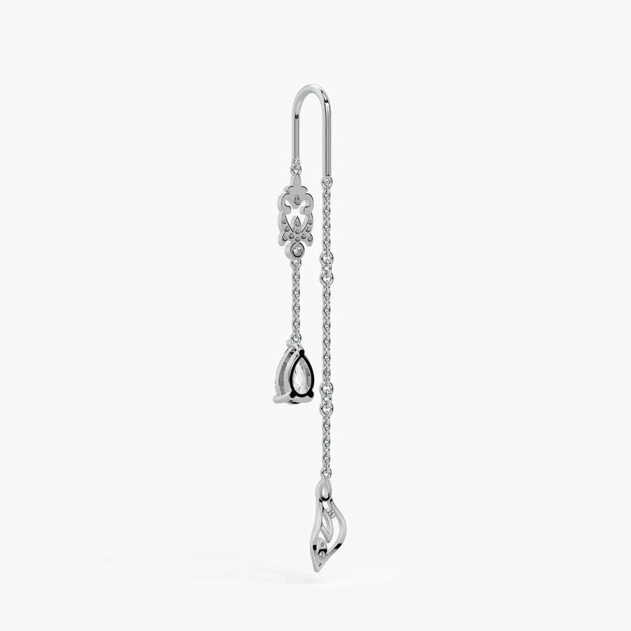 Emerald Tear Scroll Drop Earrings
