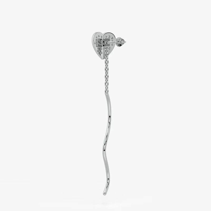 Heart Wave Chain Drop Earrings