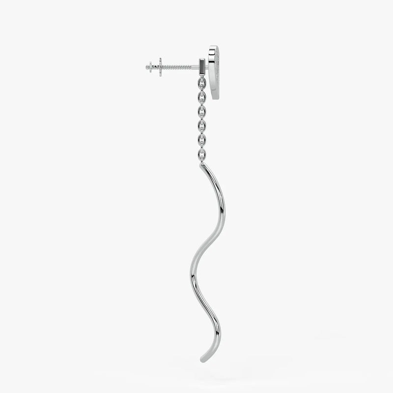 Heart Wave Chain Drop Earrings