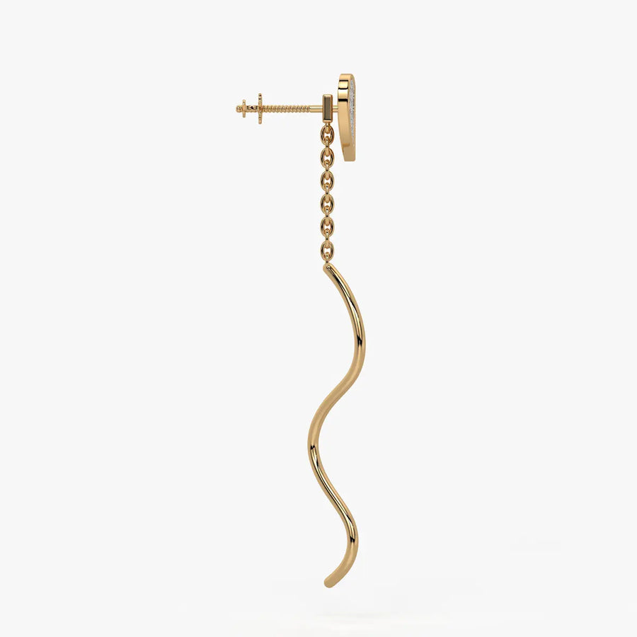 Heart Wave Chain Drop Earrings