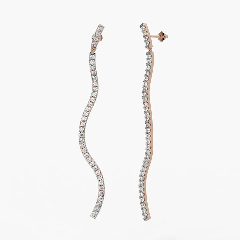 S-Curve Linear Drop Earrings