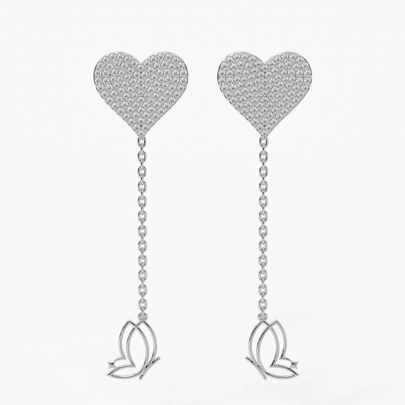 Heart Blossom Dangle Earrings