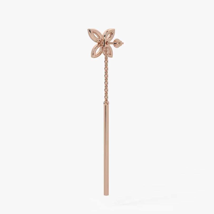 Butterfly Chain Bar Drop Earrings