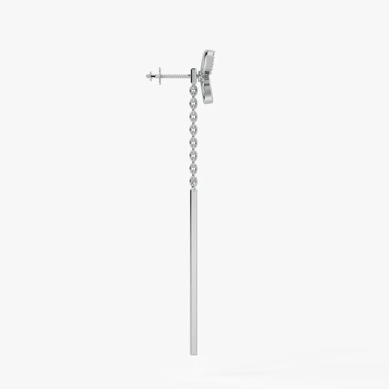 Butterfly Chain Bar Drop Earrings