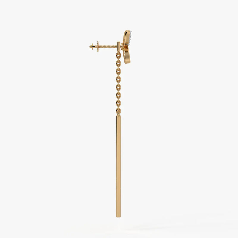 Butterfly Chain Bar Drop Earrings