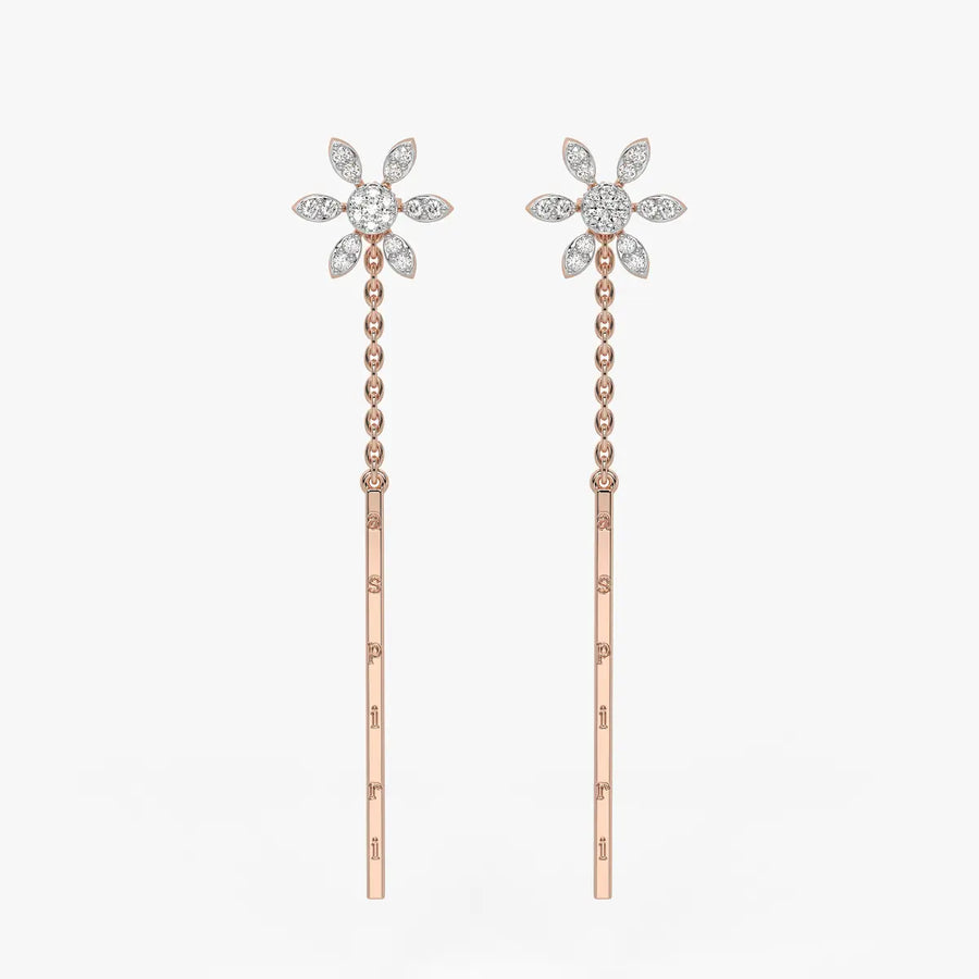Daisy Chain Bar Drop Earrings