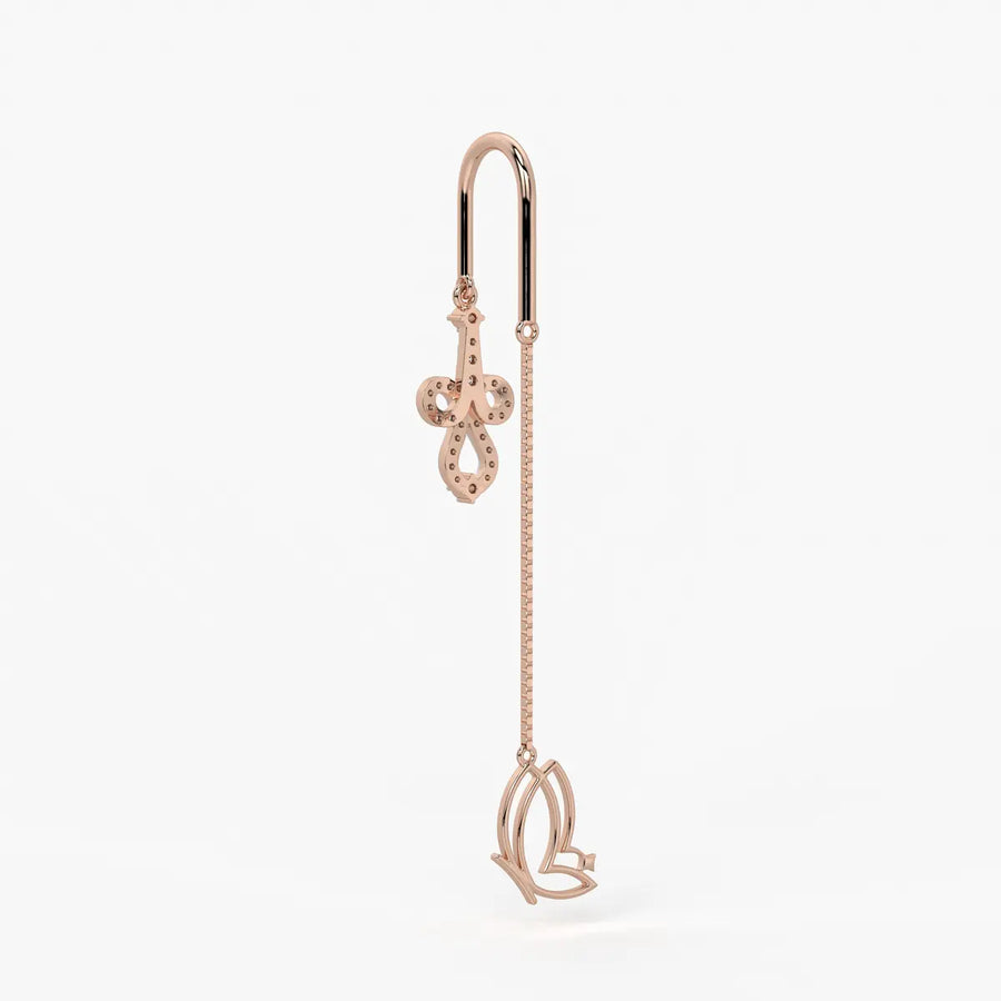 Infinity Loop Butterfly Threader Earrings