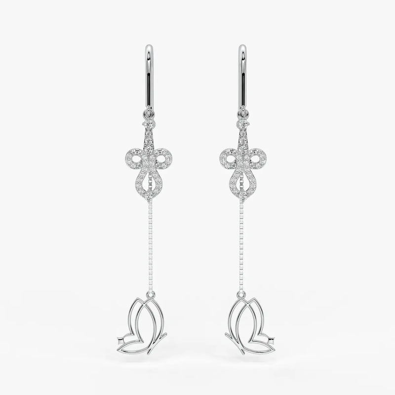 Infinity Loop Butterfly Threader Earrings
