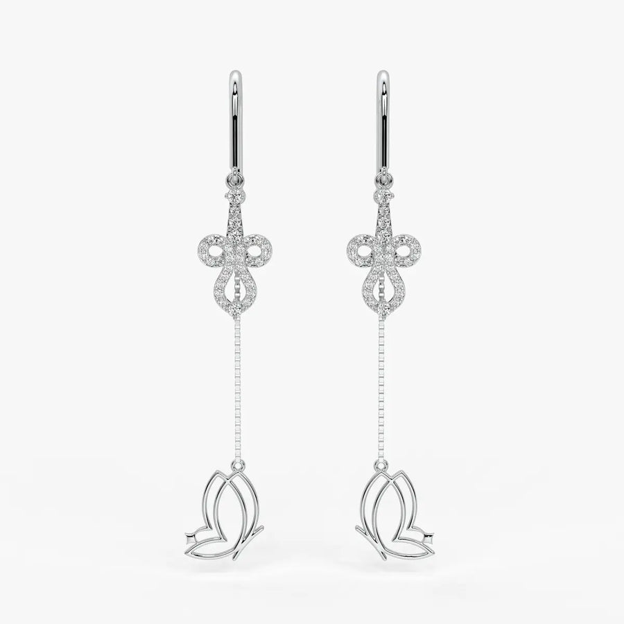 Infinity Loop Butterfly Threader Earrings