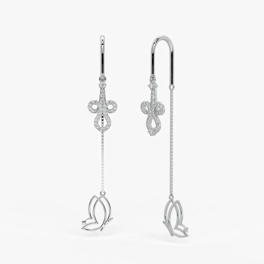 Infinity Loop Butterfly Threader Earrings