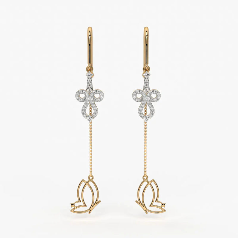 Infinity Loop Butterfly Threader Earrings