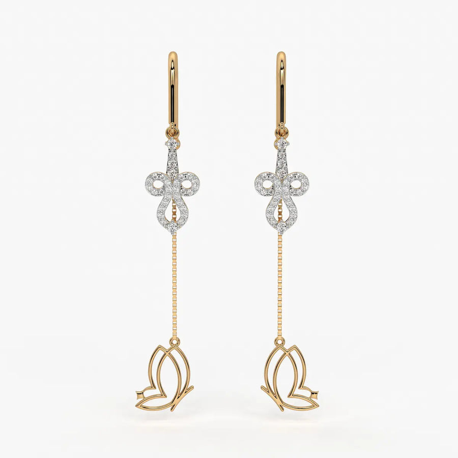 Infinity Loop Butterfly Threader Earrings